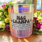 Nag Champa Scented Candle /Iridescent Vessel 12 oz