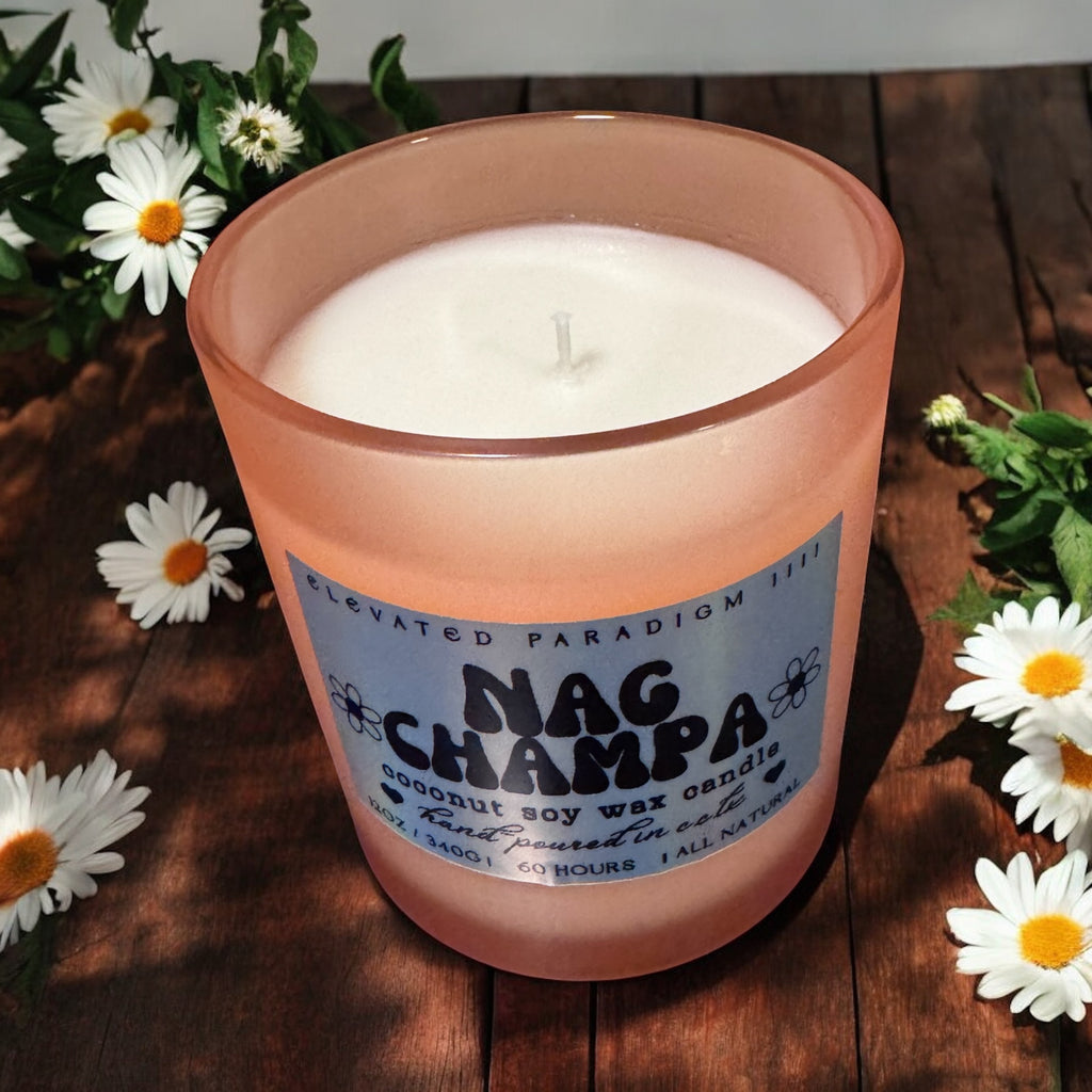 Nag Champa Scented/Orange Vessel 12 oz