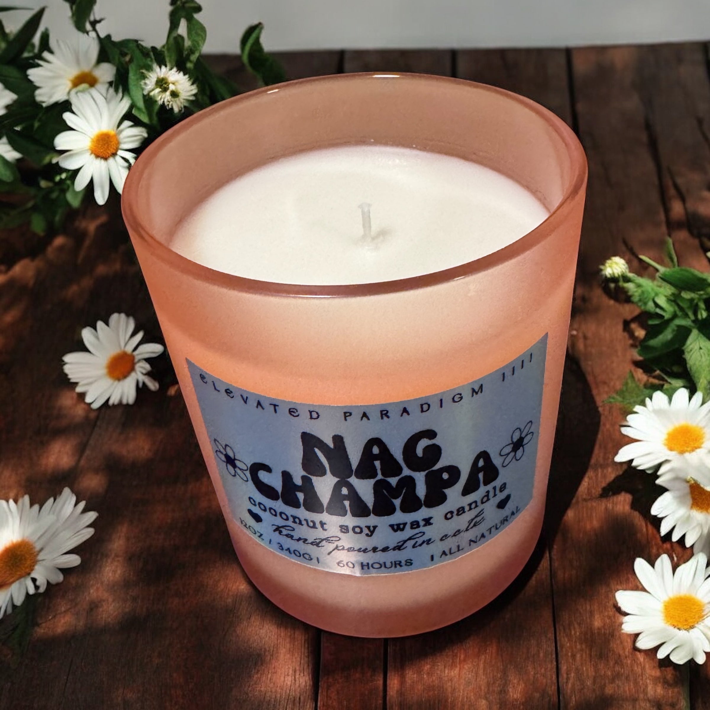 Nag Champa Scented/Orange Vessel 12 oz