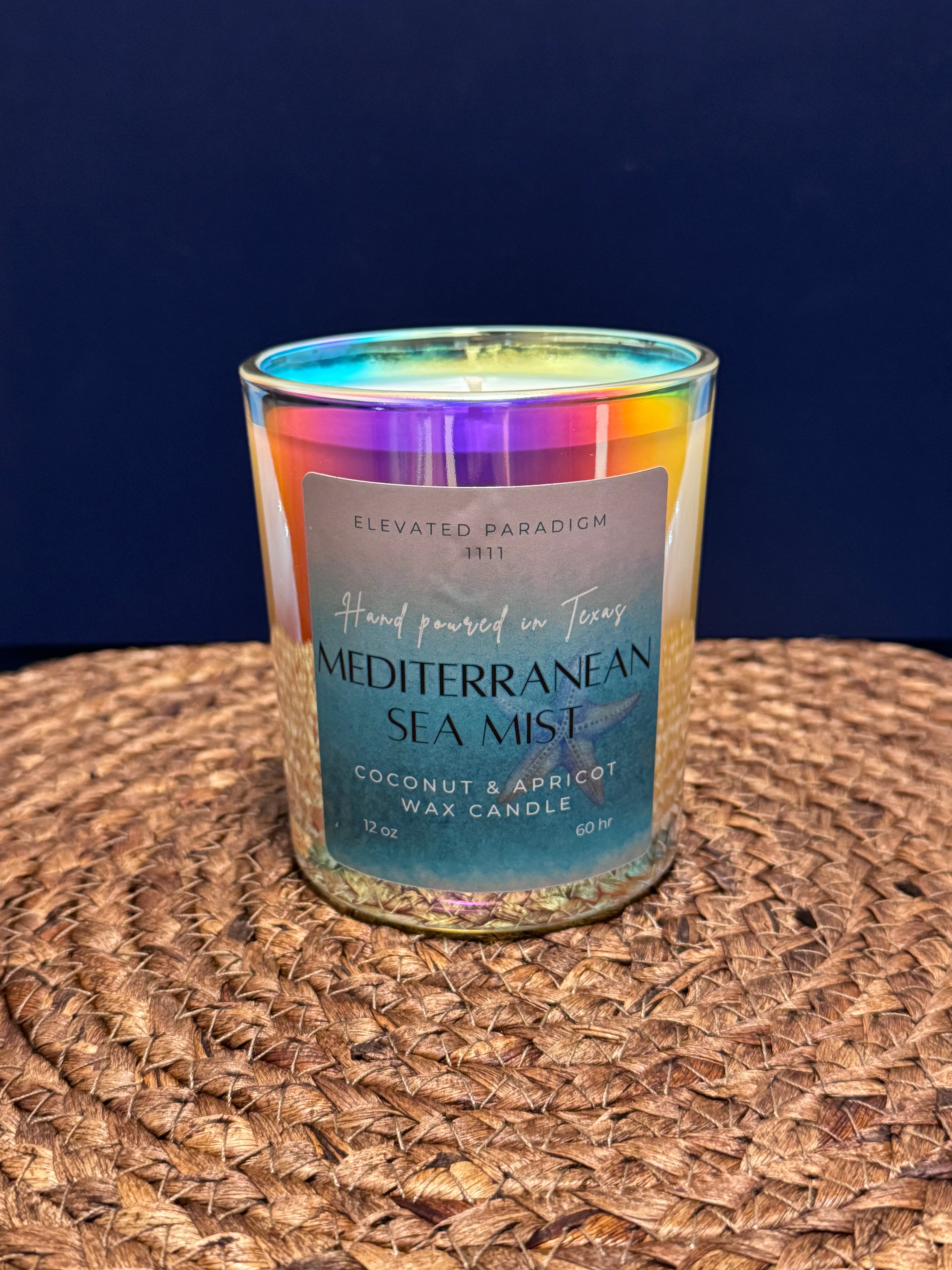 Mediterranean Sea Mist Scented Candle-Iridescent Jar 12 oz
