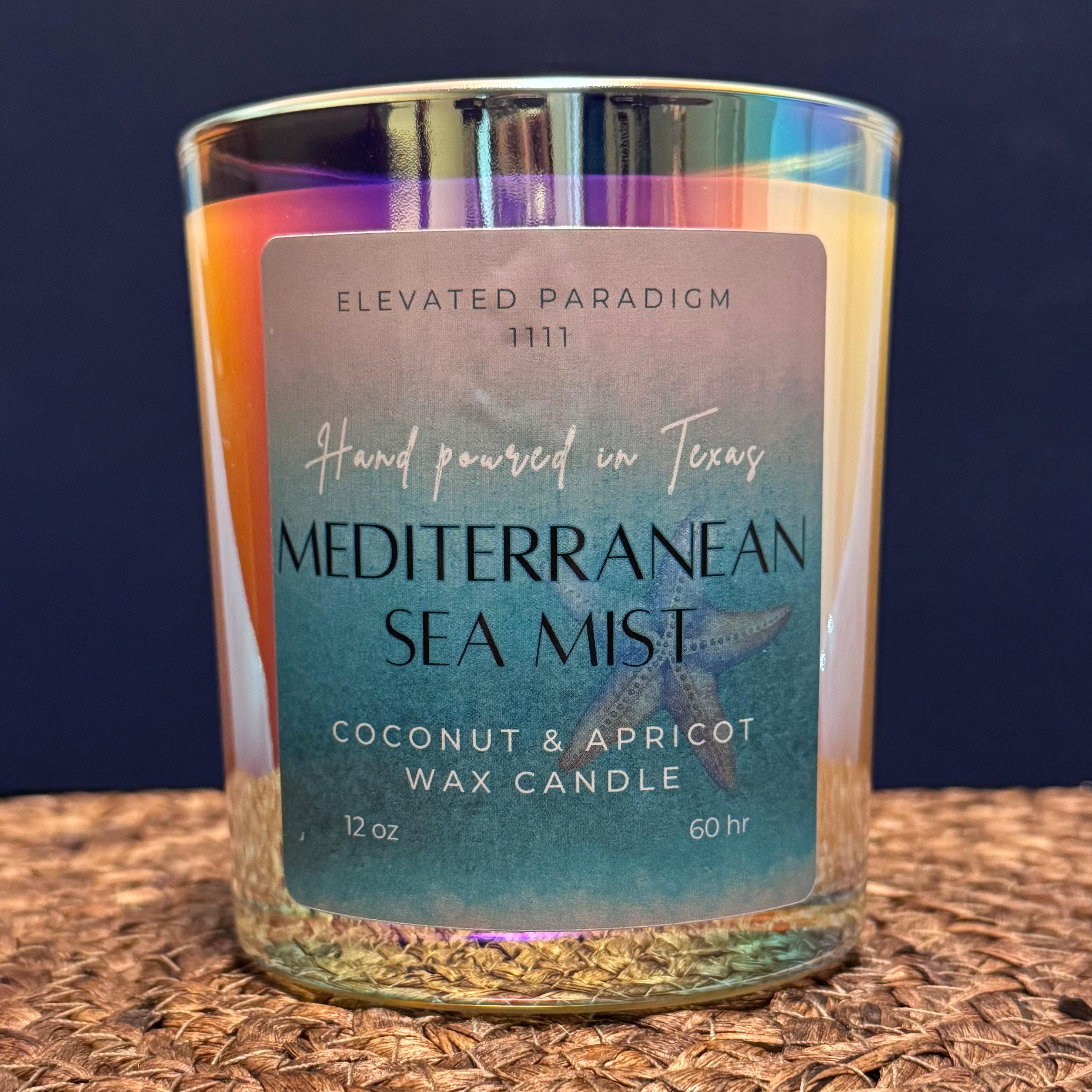 Mediterranean Sea Mist Scented Candle-Iridescent Jar 12 oz